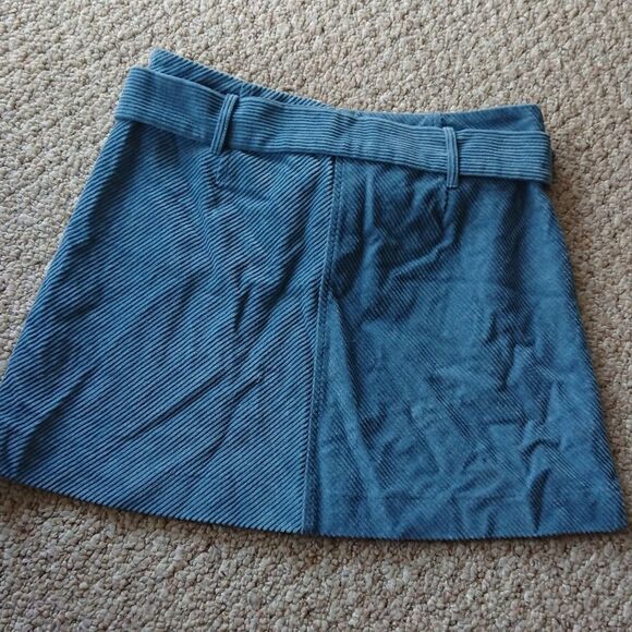 Zara TRF collection light blue Belted Corduroy Mini Skirt size M - Picture 2 of 10